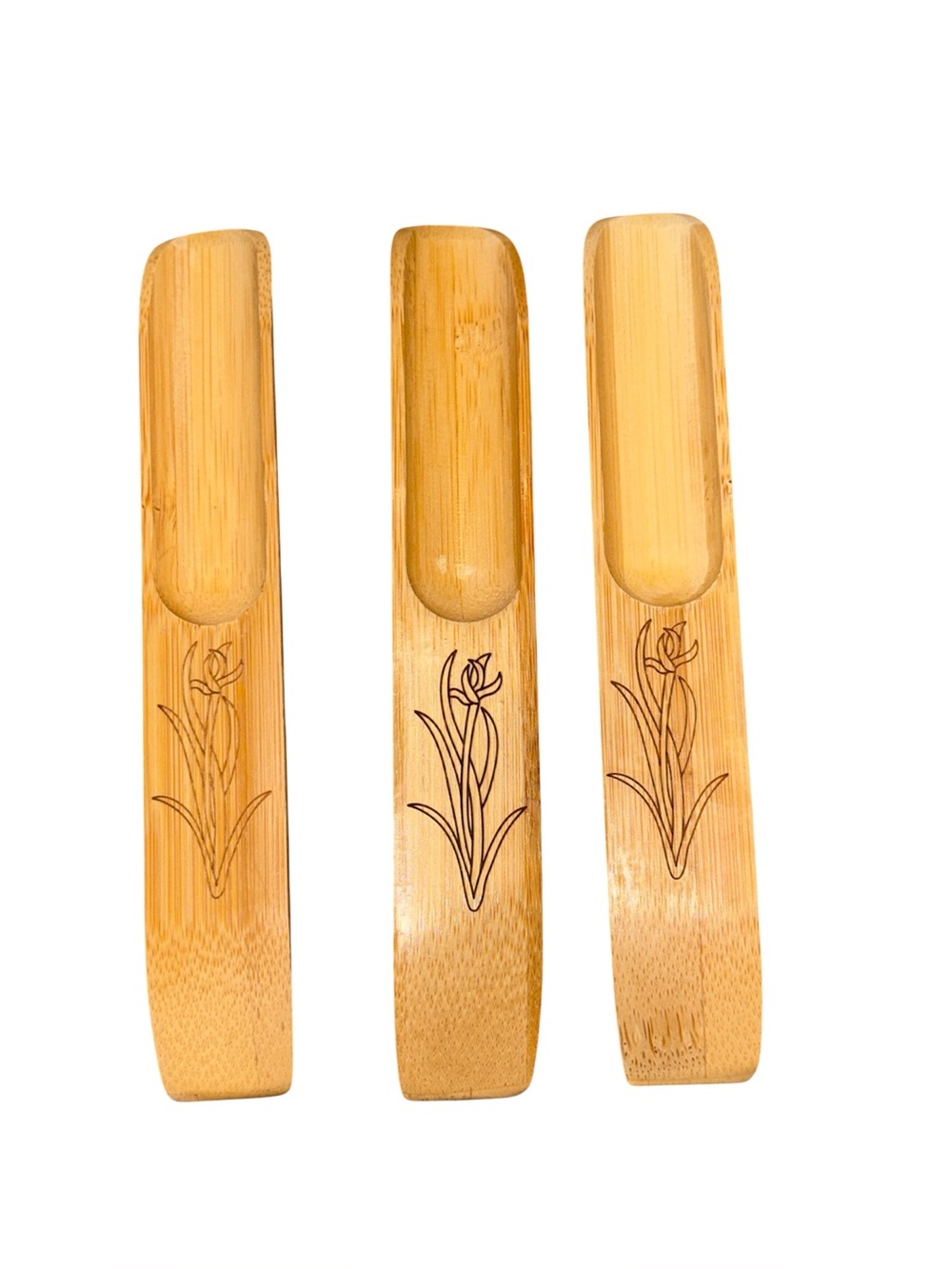 Haidong 3Pcs Bamboo Tea Spoon Scoops Chinese Kung Fu Loose Tea Shovels